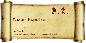 Mazur Kapolcs névjegykártya